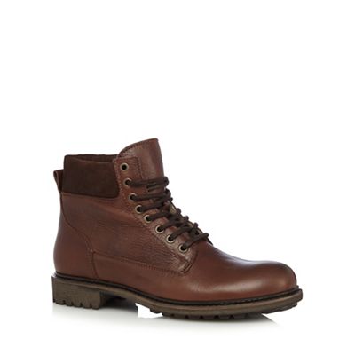 RJR.John Rocha Dark brown leather fleeced lined ankle boots